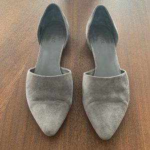 Vince D’Orsay Flats - Grey Suede